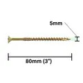 Rika MPSRX024 Ultimate Wood Screw 5.0 x 80mm RX CSK Pozi Multi Purpose Screw 400pk