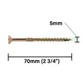 Rika MPSRX023 Ultimate Wood Screw 5.0 x 70mm RX CSK Pozi Multi Purpose Screw 450pk