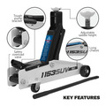 Long Reach High Lift SUV Trolley Jack 3 Tonne