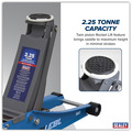 Sealey 2001LEBL Low Profile Trolley Jack with Rocket Lift 2.25 Tonne - Blue
