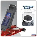 Sealey 2001LERE Low Profile Trolley Jack with Rocket Lift 2.25 Tonne - Red