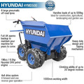 Hyundai 500kg 196cc 4x4 Drive Mini Dumper Power Barrow | HYMD500