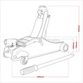 Sealey 2180LE 180� Handle Low Profile Short Chassis Trolley Jack 2 Tonne - Red