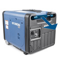 Hyundai 4000W / 4.0kW Portable Petrol Inverter Generator, Remote Keyfob & Electric Start, Wheel Kit & Closed Case Design | HY4500SEI