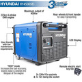 Hyundai 4000W / 4.0kW Portable Petrol Inverter Generator, Remote Keyfob & Electric Start, Wheel Kit & Closed Case Design | HY4500SEI