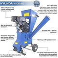 Hyundai 420cc 102mm Petrol 4-Stroke Garden Wood Chipper Shredder Mulcher | HYCH1400