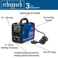 Scheppach 130 Amp Electric Inverter Arc Welder | WSE1000