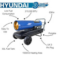 Hyundai 63kW Diesel/Kerosene Space Heater 215,000BTU | HY215DKH