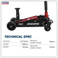 Sealey 2500RG Big Wheel Hybrid Trolley Jack for Off-Road Vehicles, SUVs, Vans & 4x4s with Super Rocket Lift 2.5 Tonne