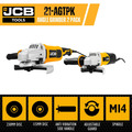JCB 600W Electric Angle Grinders Twin Pack Kit - 115mm, 230mm, M14 Spindle, Corded, 220-240V | 21-AGTPK