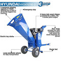 Hyundai HYCH7070E-2 7hp 212cc Electric Start Wood Chipper