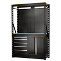 Draper BUNKER® 15 Piece Modular Storage Combo 2 Tier Racking with Hardwood Shelving, Pegboards and Floor Cabinets, 1500mm
