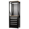 Draper BUNKER® 13 Piece Modular Storage Combo 2 Tier Racking with Hardwood Shelving, Pegboard and Floor Cabinet, 750mm