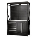Draper BUNKER® 15 Piece Modular Storage Combo 2 Tier Racking with Stainless Steel Shelving, Pegboards and Floor Cabinets, 1500mm