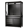 Draper BUNKER® 14 Piece Modular Storage Combo 2 Tier Racking with Stainless Steel Shelving, Pegboards and Floor Cabinet, 1500mm