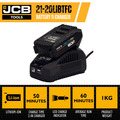 JCB 18V 2.0Ah Lithium-ion Battery and 2.4A Fast Charger | 21-20LIBTFC