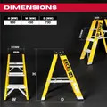 Excel 1655 Electricians Fibreglass Step Ladder 4 Tread 0.96m Heavy Duty