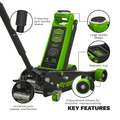 Sealey Premier Low Profile Trolley Jack with Rocket Lift 4 Tonne - Green