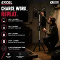 Excel EXL10968 10968 6000 Lumens Rechargeable LED Tripod Work Light with Adjustable Head
