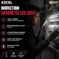 Excel 10949 1500 Lumens LED Rechargeable Inspection Magnetic Light