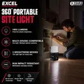 Excel EXL10727 10727 18V 1600 Lumens 360° Portable Site Light Body Only
