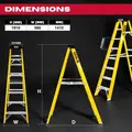 Excel 1657 Electricians Fibreglass Step Ladder 8 Tread 1.91m Heavy Duty