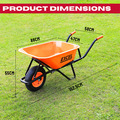 Excel 30808 Heavy Duty 70L Wheelbarrow with Galvanized Steel Tray