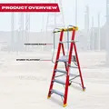 Excel 31133 Electricians Fibreglass Podium Step Ladder 4 Tread 2.04m EN131-7