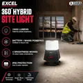 Excel EXL10766 10766 18V/240V 10000 Lumens Hybrid 360° Site Light