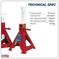 Sealey AAS10000 Auto Rise Ratchet Axle Stands (Pair) 10 Tonne Capacity per Stand
