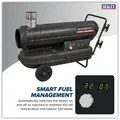 Sealey ABI1000 Space Warmer&reg; Indirect Kerosene/Diesel Heater with Wheels 102,000Btu/hr