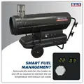 Sealey ABI1700 Space Warmer® Indirect Kerosene/Diesel Heater with Wheels 170,000Btu/hr