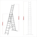 Sealey Extension Combination Ladder 3 x 9 Aluminium - EN 131
