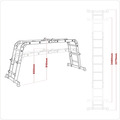 Sealey Aluminium 4-Way Multipurpose Adjustable-Height Ladder - EN 131