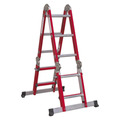 Sealey Aluminium 4-Way Multipurpose Adjustable-Height Ladder - EN 131