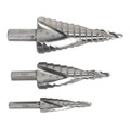 Sealey AK4743 Spiral Flute HSS M2 Step Drill Bit Set 3pc