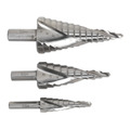Sealey AK4749 Spiral Flute HSS 4341 Step Drill Bit Set 3pc