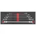 Sealey AK63832 Premier Extra-Long Flexi-Head Double End Ratchet Ring Spanner Set 6pc