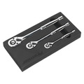 Sealey AK6672 Premier Pear-Head Ratchet Wrench Set with Flip Reverse 3pc
