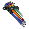Sealey AK7190DB Premier Long Colour-Coded Ball-End Hex Key Set 9pc - Display Box of 10