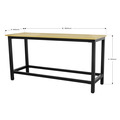 Heavy-Duty Steel Workbench with 25mm MDF Top 1.8m