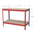 Sealey AP1210 Steel Workbench with Wooden Top 1.2m