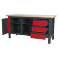 Sealey Workbench with 3 Drawers, 1 Cupboard & Open Storage