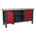 Sealey Workbench with 3 Drawers, 1 Cupboard & Open Storage