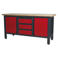 Sealey Workbench with 3 Drawers & 2 Cupboards