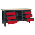 Workbench with 6 Drawers & Open Storage