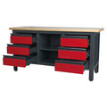 Workbench with 6 Drawers & Open Storage