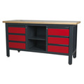 Workbench with 6 Drawers & Open Storage