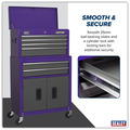Sealey AP2200BBCP American PRO® Topchest & Rollcab Combination 6 Drawer - Purple/Grey