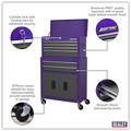 Sealey AP2200BBCP American PRO® Topchest & Rollcab Combination 6 Drawer - Purple/Grey